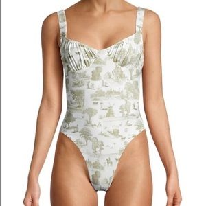 WeWoreWhat | One-Piece Toile-Print Swimsuit | Sage